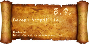 Beregh Virgília névjegykártya